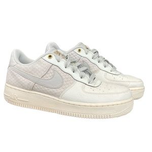 Nike Kid's GS Air Force 1 LV8 Sail/Light Metallic Gold Shoes 820438-103 Sz 6.5Y